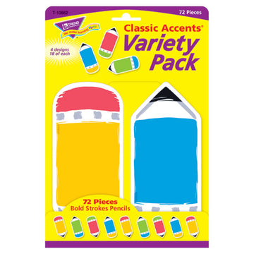 TREND® Bold Strokes Classic Accents Variety Pack, Pencils, 6" X 7.88", Assorted Colors, 72-set freeshipping - TVN Wholesale